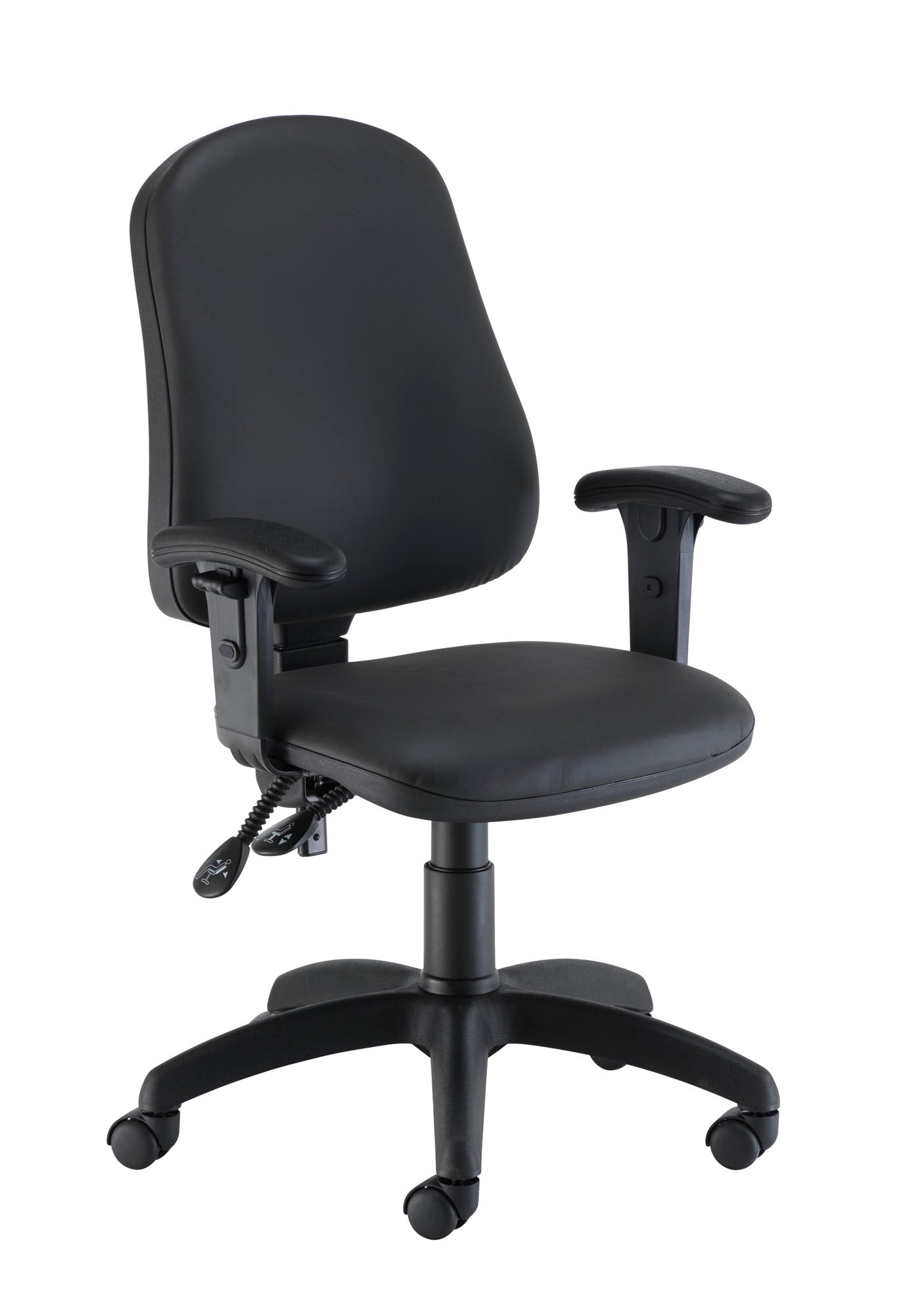 Calypso 2 High Back Operator Chair Adjustable Arms Black PU