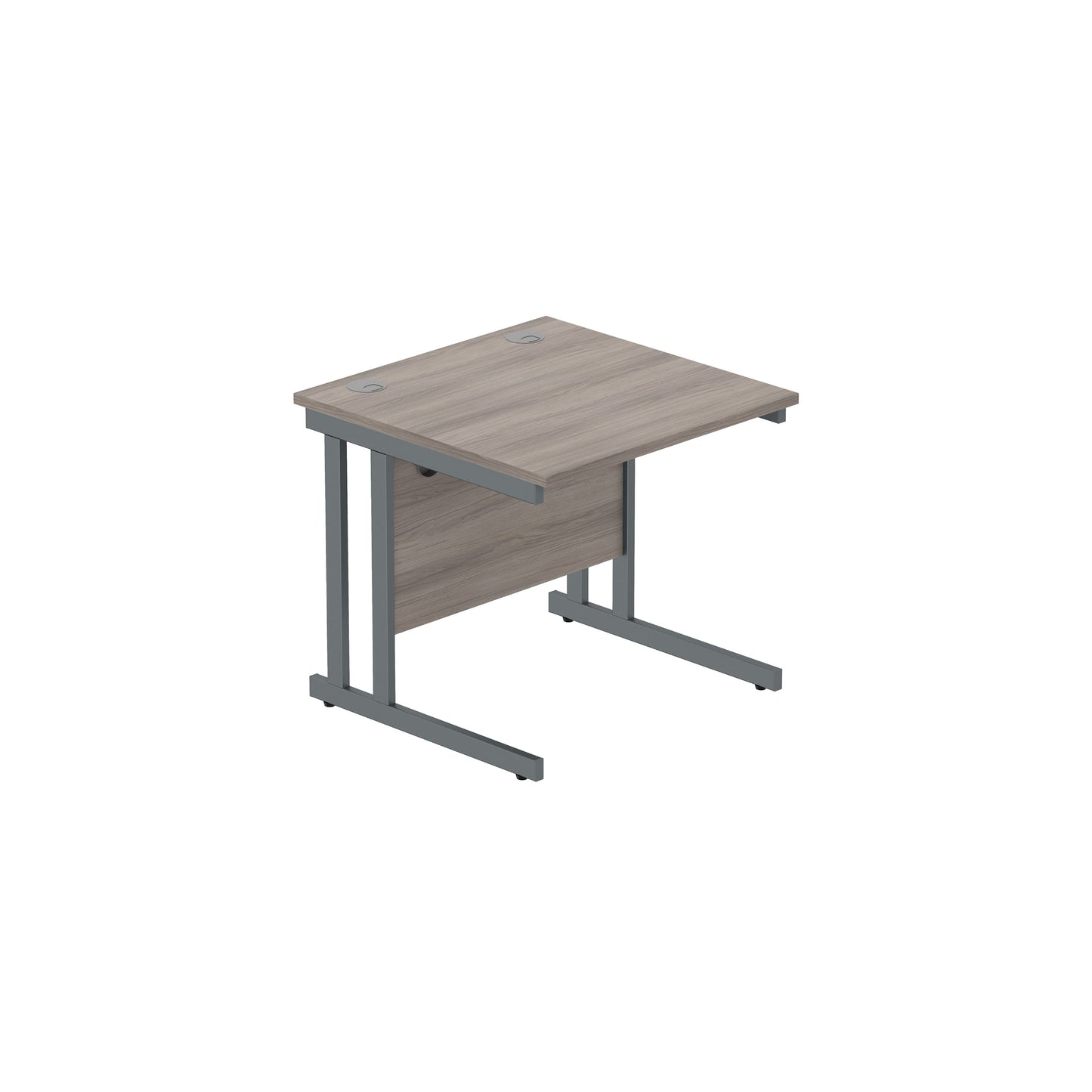 OFFICE RECTANGULAR DESK WITH STEEL DOUBLE UPRIGHT CANTILEVER FRAME (FSC) | 800X800 | ALASKAN GREY OAK/GRAPHITE
