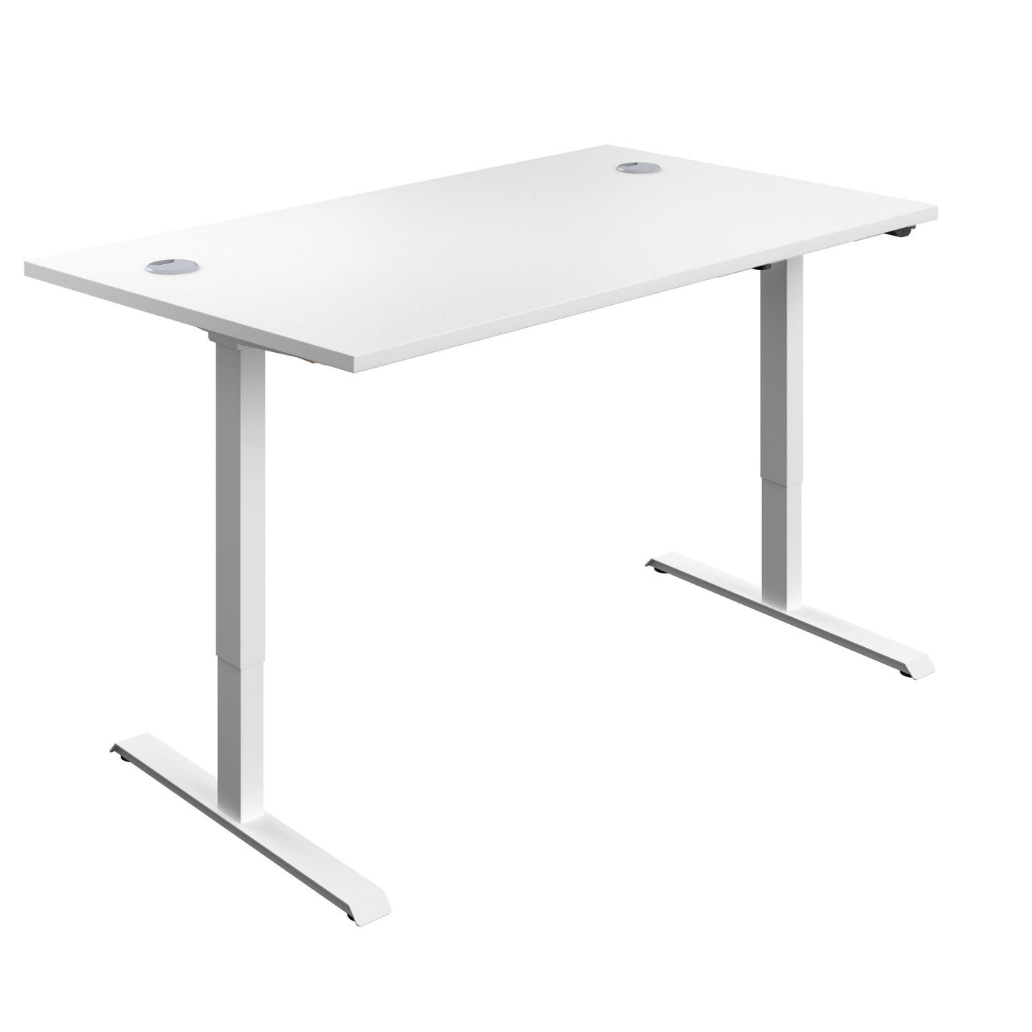 ECONOMY SINGLE MOTOR SIT STAND DESK 1200 X 800 WHITE-WHITE