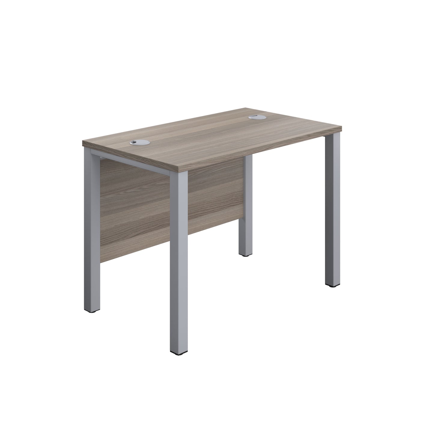 1000X600 GOAL POST RECTANGULAR DESK GREY OAK-SILVER