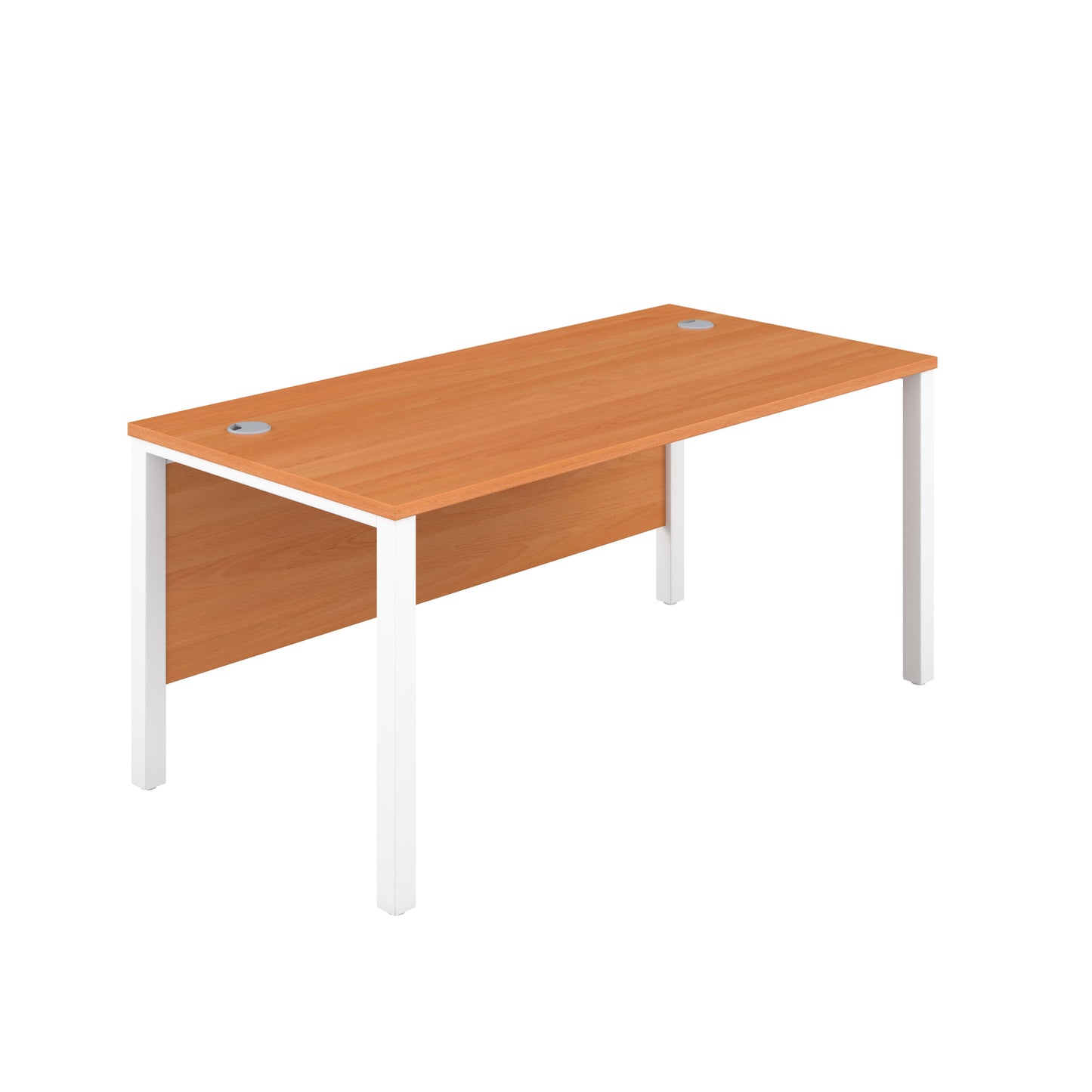 1400X600 GOAL POST RECTANGULAR DESK BEECH-WHITE