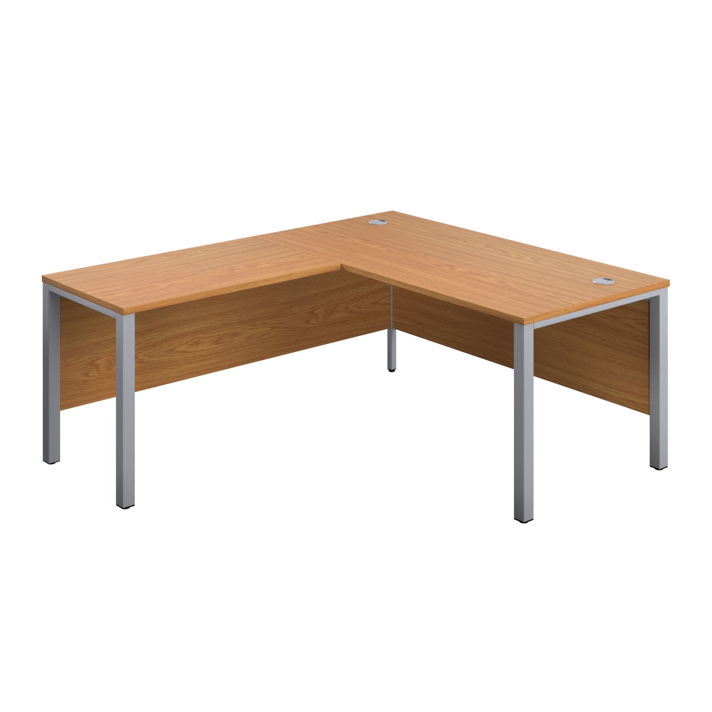 1800X800 GOAL POST LEFT HAND RETURN DESK NOVA OAK-SILVER