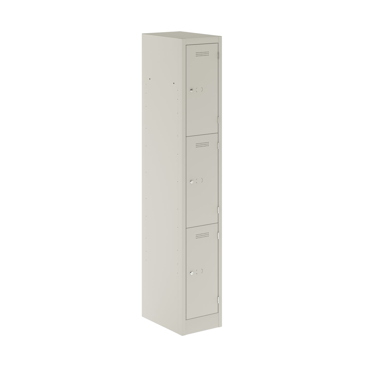 PRIMARY LOCKER - 1800MM H X 300MM W X 450MM D 3 DOOR SINGLE LOCKER COLUMN - LIGHT GREY
