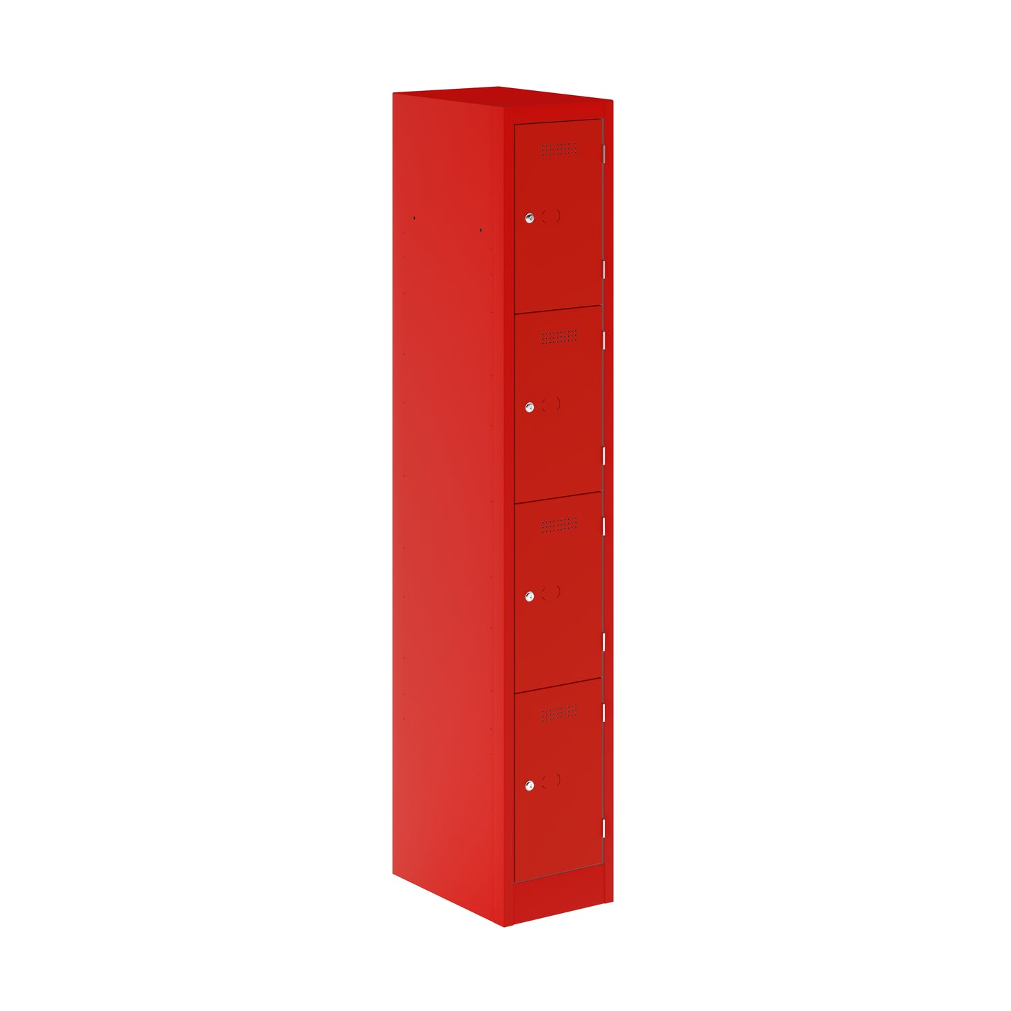 PRIMARY LOCKER - 1800MM H X 300MM W X 450MM D 4 DOOR SINGLE LOCKER COLUMN - CARDINAL RED