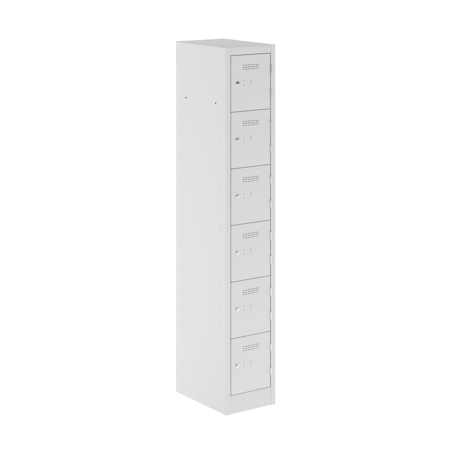 PRIMARY LOCKER - 1800MM H X 300MM W X 450MM D 6 DOOR SINGLE LOCKER COLUMN - LIGHT GREY