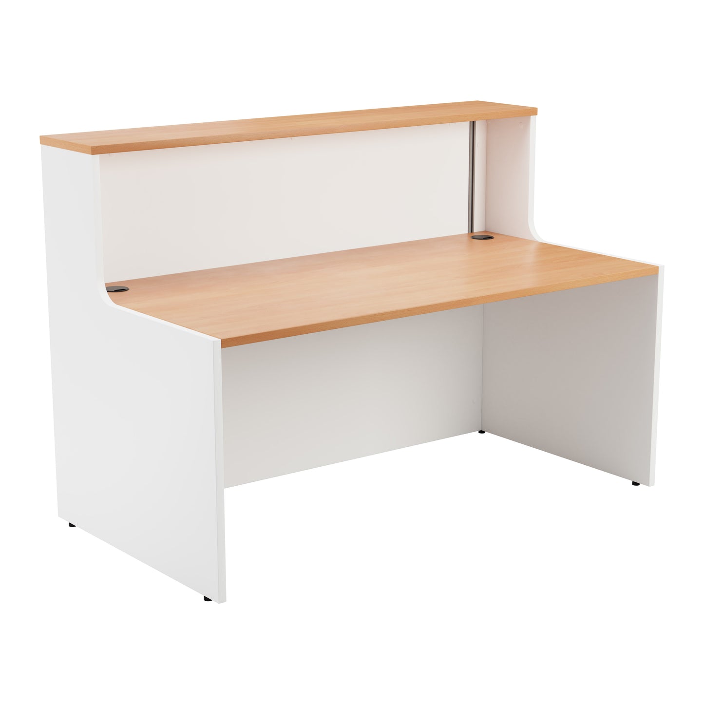 RECEPTION UNIT 1600 - WHITE SIDES WITH BEECH TOP VERSION 2