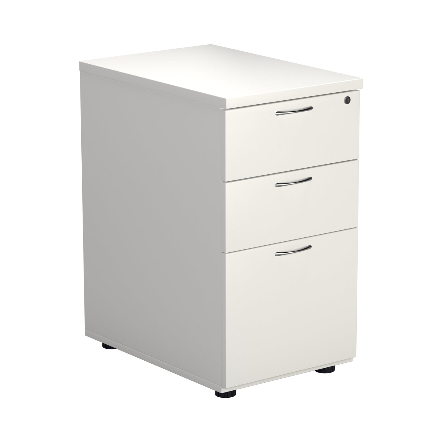 DESK HIGH 3 DRAWER PEDESTAL - 600 DEEP - WHITE