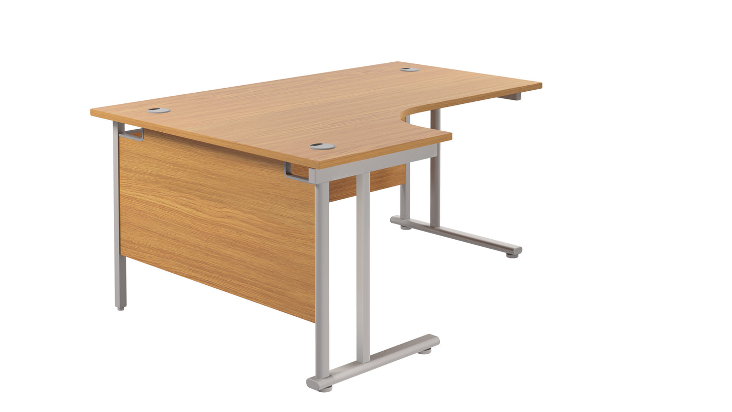 1600X1200 TWIN UPRIGHT LEFT HAND RADIAL DESK NOVA OAK-SILVER