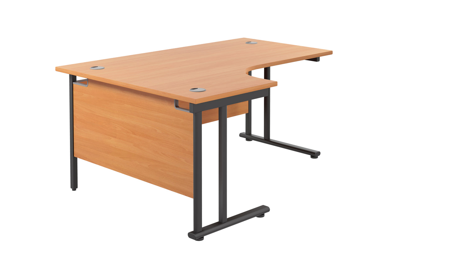 1800X1200 TWIN UPRIGHT LEFT HAND RADIAL DESK BEECH-BLACK