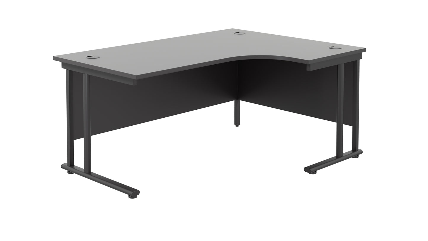 1800X1200 TWIN UPRIGHT RIGHT HAND RADIAL DESK BLACK-BLACK
