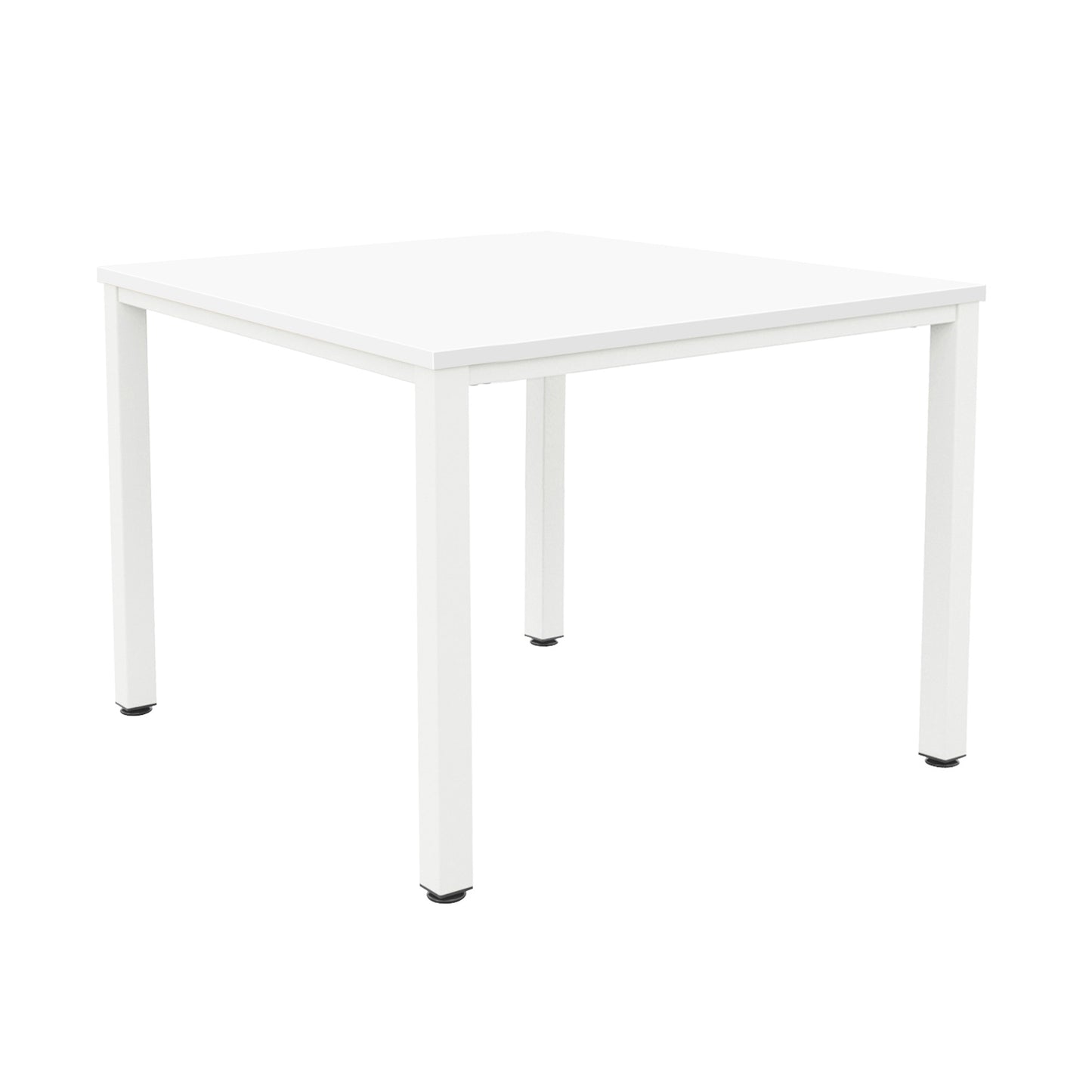 FRACTION INFINITY 120 X 120 MEETING TABLE - WHITE WITH WHITE LEGS