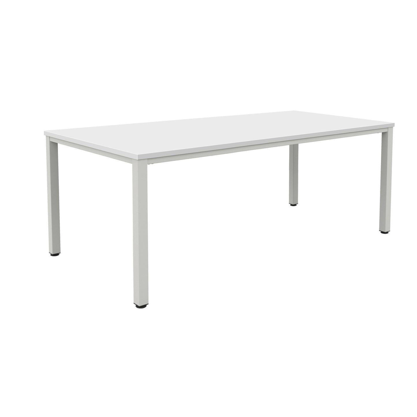 FRACTION INFINITY 1800 X 800 MEETING TABLE - WHITE WITH SILVER LEGS