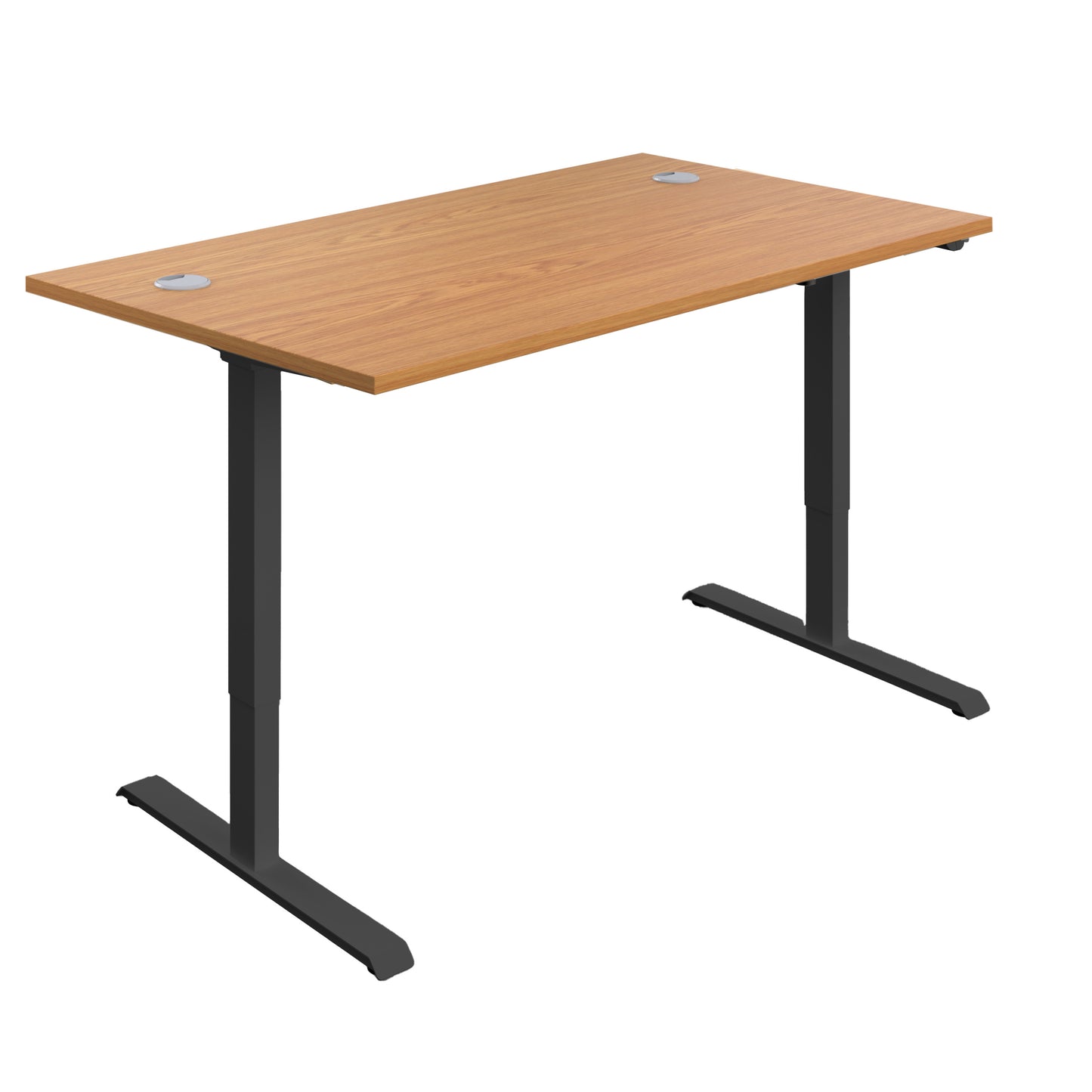 ECONOMY SINGLE MOTOR  SIT STAND DESK 1200 X 800 NOVA OAK-BLACK