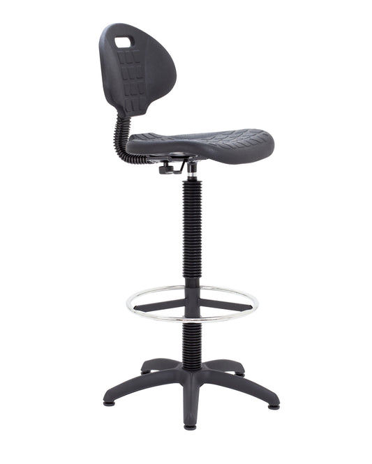 FACTORY CHAIR WITH DRAUGHTSMAN KIT | STATIC FOOT RING | BLACK