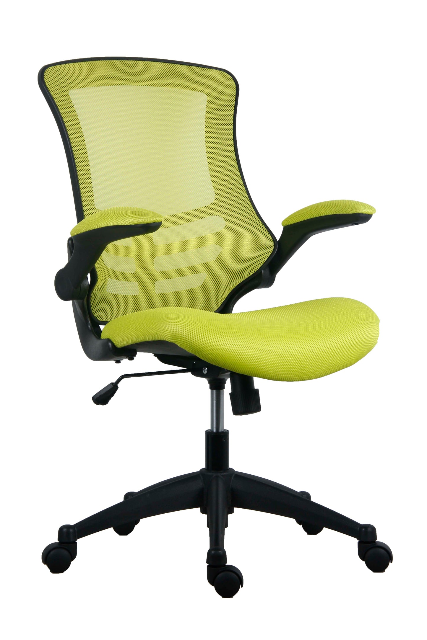 MARLOS MESH BACK OFFICE CHAIR WITH FOLDING ARMS | GREEN