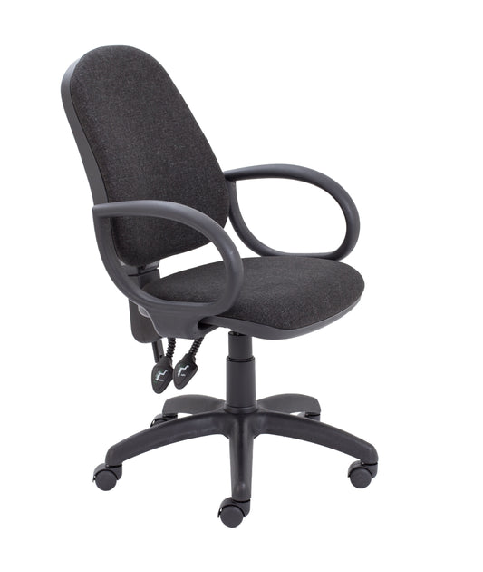 Calypso 2 High Back Operator Chair Fixed Arms Charcoal