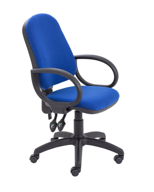 Calypso 2 High Back Operator Chair Fixed Arms Blue