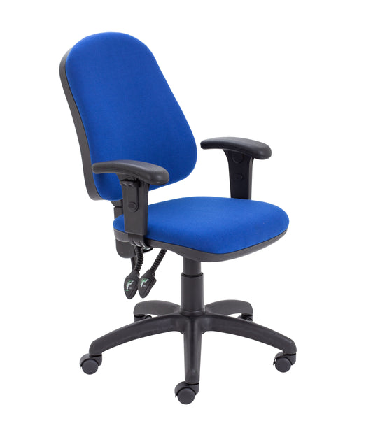 Calypso 2 High Back Operator Chair Adjustable Arms Blue