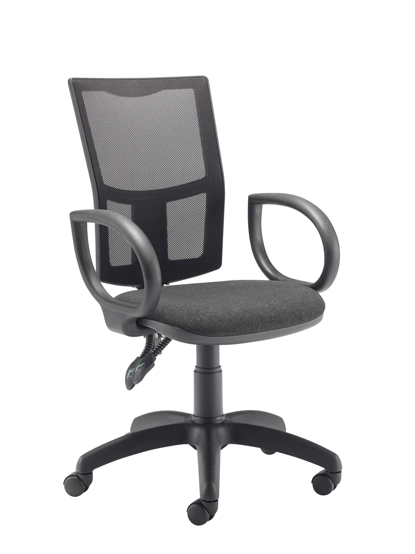CALYPSO 2 MESH OFFICE CHAIR WITH FIXED ARMS | CHARCOAL