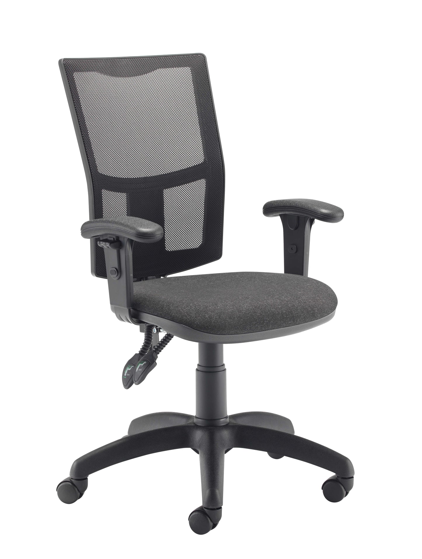 CALYPSO 2 MESH OFFICE CHAIR WITH ADJUSTABLE ARMS | CHARCOAL
