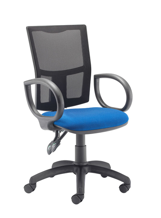 CALYPSO 2 MESH OFFICE CHAIR WITH FIXED ARMS | ROYAL BLUE