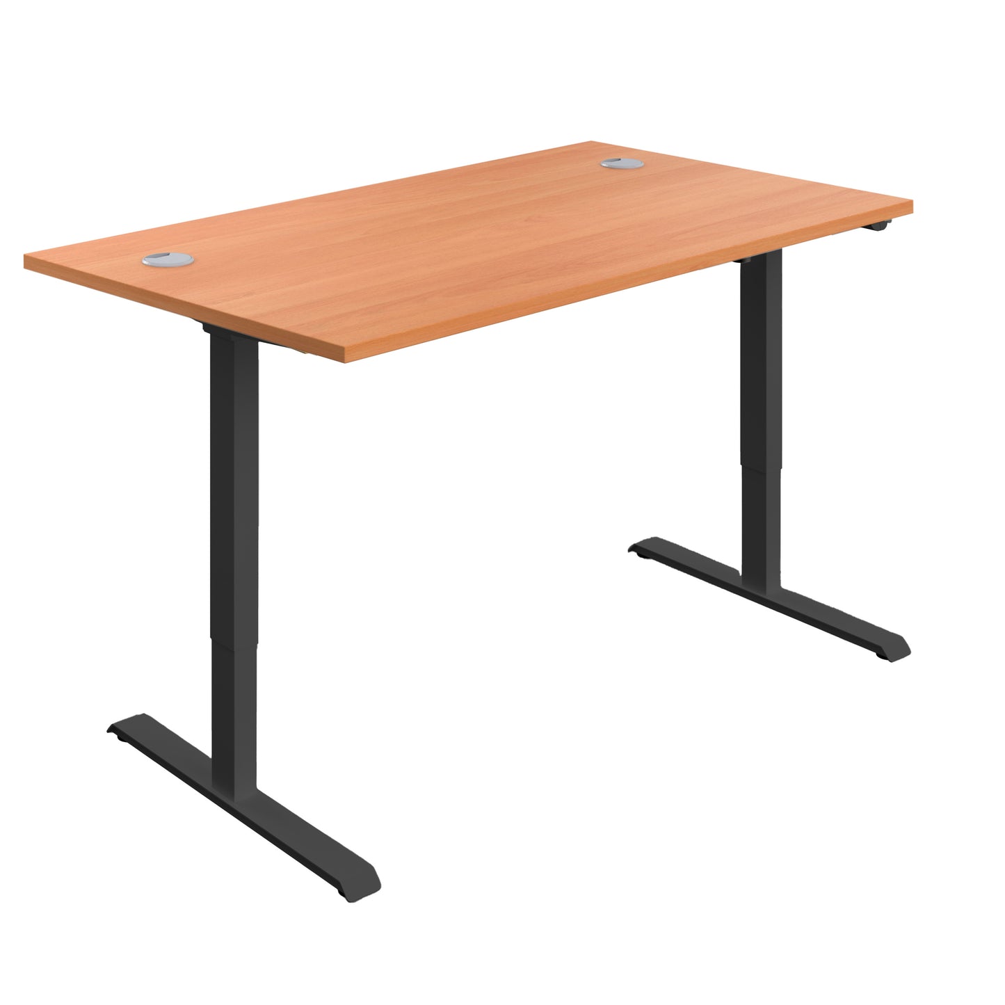 ECONOMY SINGLE MOTOR  SIT STAND DESK 1400 X 800 BEECH-BLACK