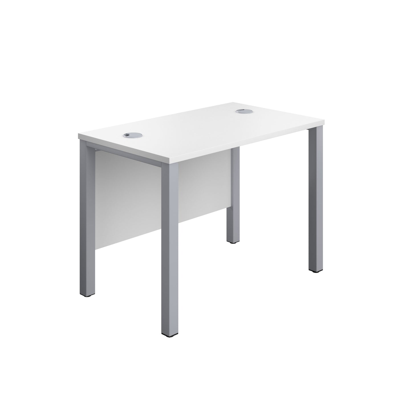 1000X600 GOAL POST RECTANGULAR DESK WHITE-SILVER