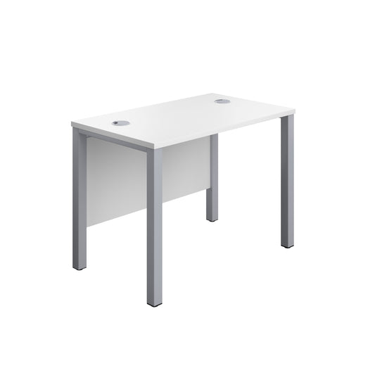 1000X600 GOAL POST RECTANGULAR DESK WHITE-SILVER