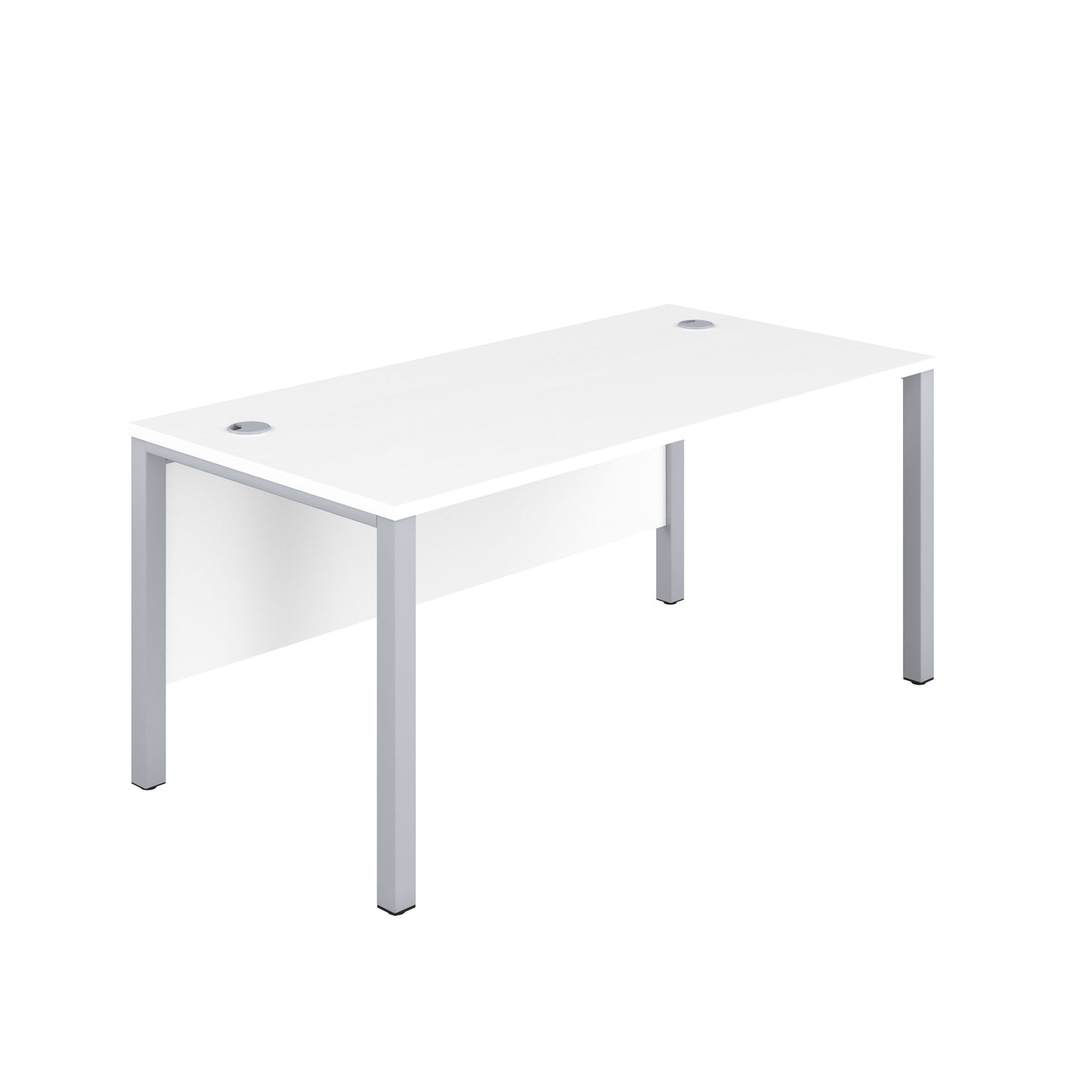 1200X600 GOAL POST RECTANGULAR DESK WHITE-SILVER