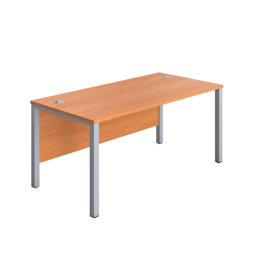 1600X800 GOAL POST RECTANGULAR DESK BEECH-SILVER