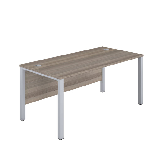 1600X800 GOAL POST RECTANGULAR DESK GREY OAK-SILVER