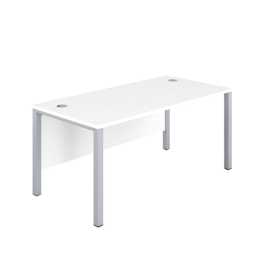 1600X800 GOAL POST RECTANGULAR DESK WHITE-SILVER