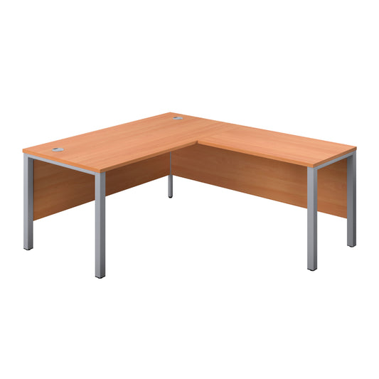 1600X800 GOAL POST RIGHT HAND RETURN DESK BEECH-SILVER