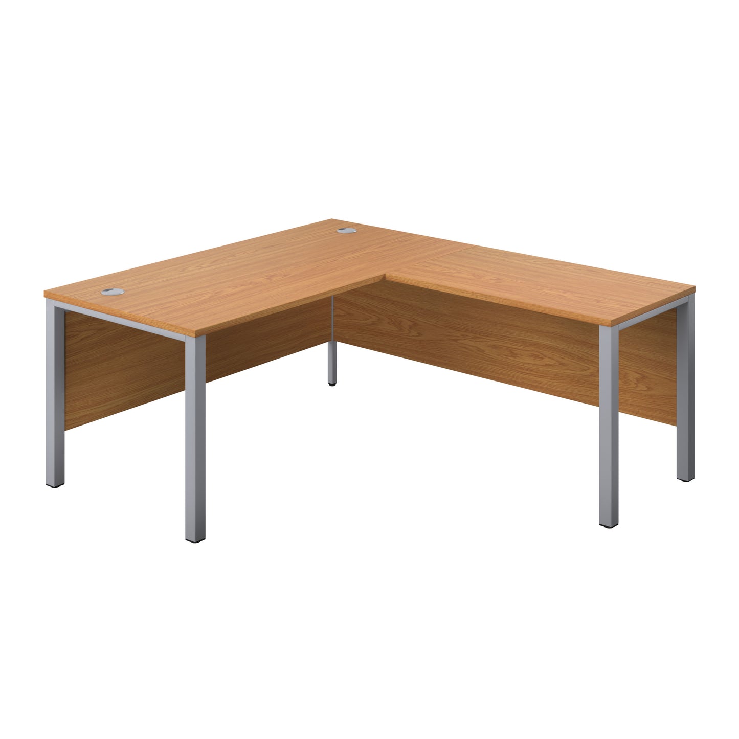 1600X800 GOAL POST RIGHT HAND RETURN DESK NOVA OAK-SILVER