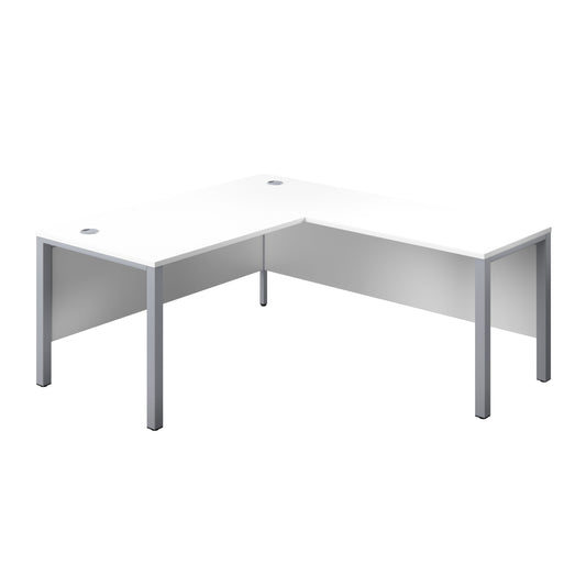 1600X800 GOAL POST RIGHT HAND RETURN DESK WHITE-SILVER