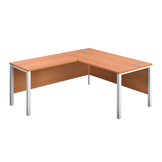 1800X800 GOAL POST LEFT HAND RETURN DESK BEECH-WHITE