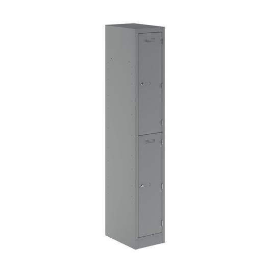 PRIMARY LOCKER - 1800MM H X 300MM W X 450MM D 2 DOOR SINGLE LOCKER COLUMN - SILVER