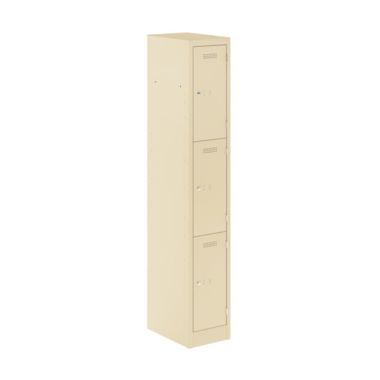 PRIMARY LOCKER - 1800MM H X 300MM W X 450MM D 3 DOOR SINGLE LOCKER COLUMN - CREAM