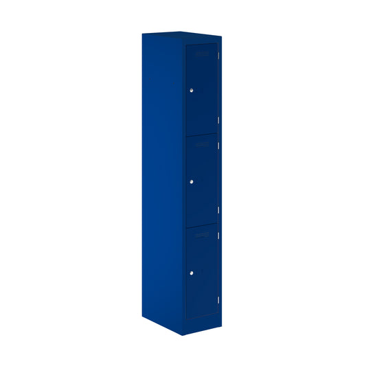 PRIMARY LOCKER - 1800MM H X 300MM W X 450MM D 3 DOOR SINGLE LOCKER COLUMN - OXFORD BLUE