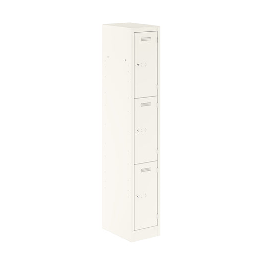 PRIMARY LOCKER - 1800MM H X 300MM W X 450MM D 3 DOOR SINGLE LOCKER COLUMN - TRAFFIC WHITE