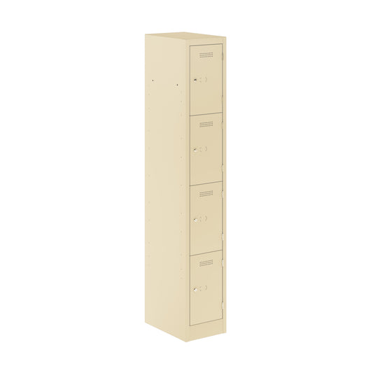 PRIMARY LOCKER - 1800MM H X 300MM W X 450MM D 4 DOOR SINGLE LOCKER COLUMN - CREAM