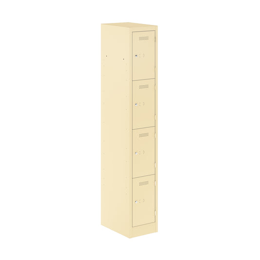 PRIMARY LOCKER - 1800MM H X 300MM W X 450MM D 4 DOOR SINGLE LOCKER COLUMN- BEIGE