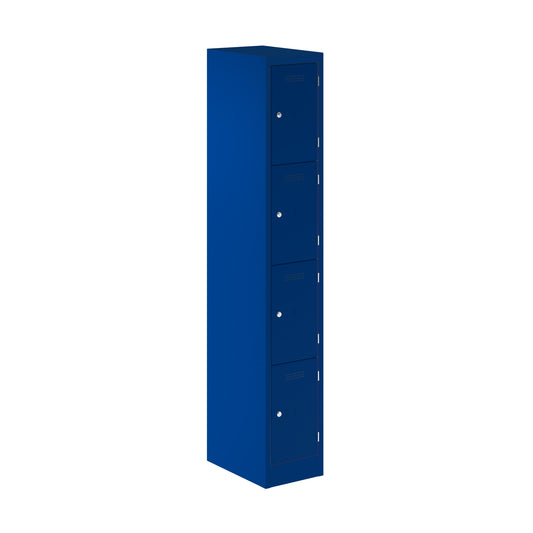 PRIMARY LOCKER - 1800MM H X 300MM W X 450MM D 4 DOOR SINGLE LOCKER COLUMN - OXFORD BLUE