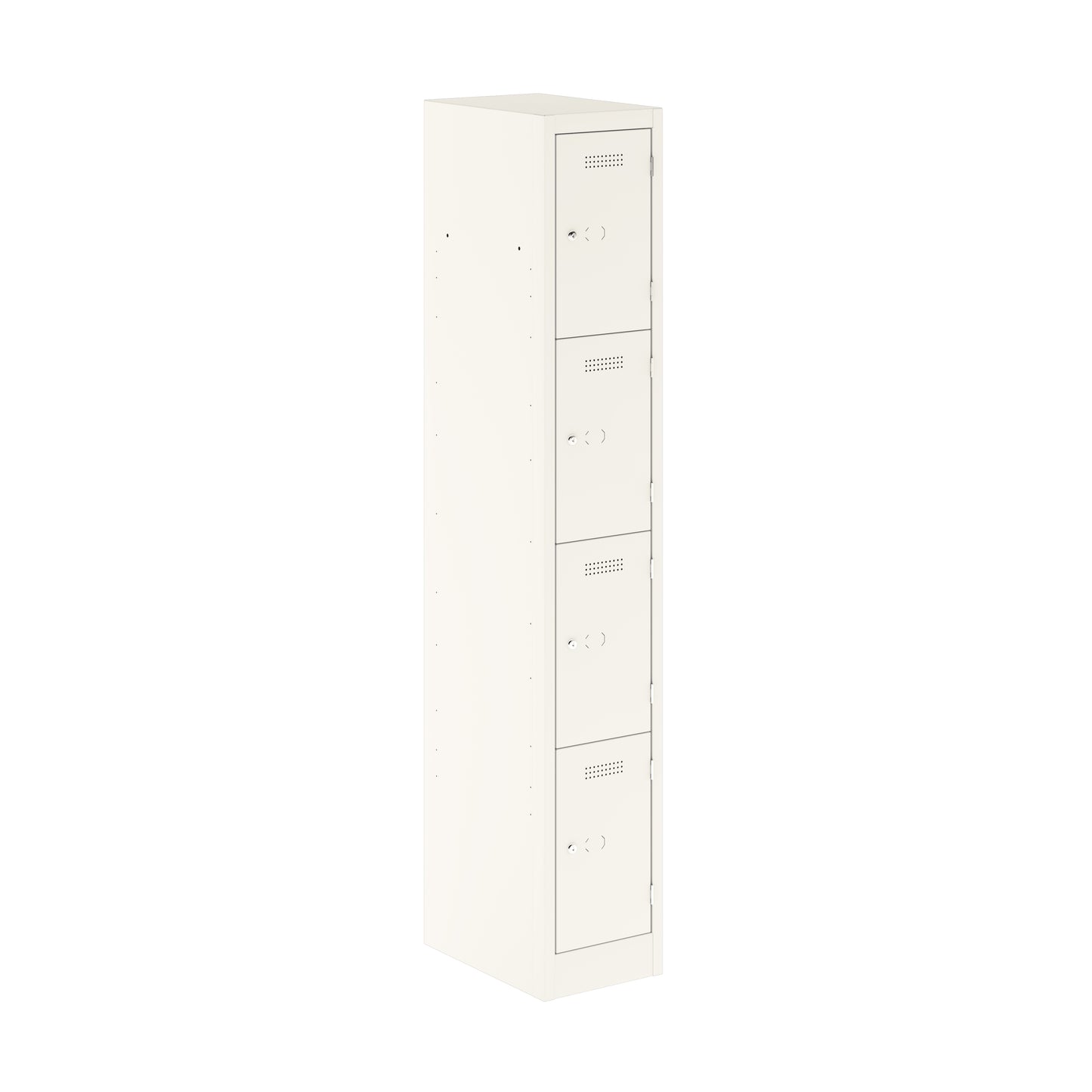 PRIMARY LOCKER - 1800MM H X 300MM W X 450MM D 4 DOOR SINGLE LOCKER COLUMN - TRAFFIC WHITE