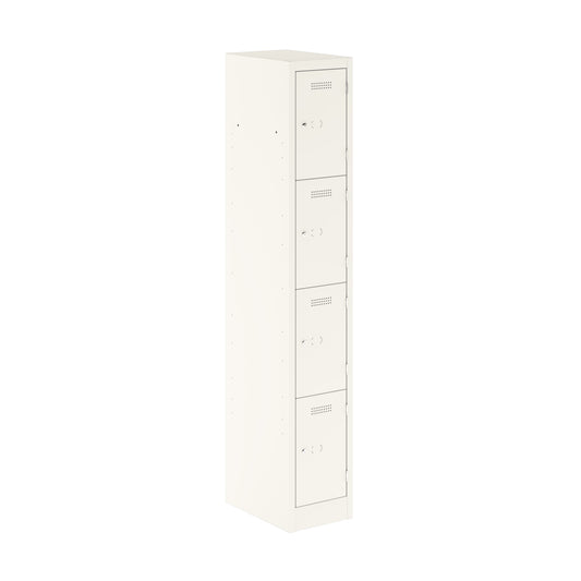 PRIMARY LOCKER - 1800MM H X 300MM W X 450MM D 4 DOOR SINGLE LOCKER COLUMN - TRAFFIC WHITE
