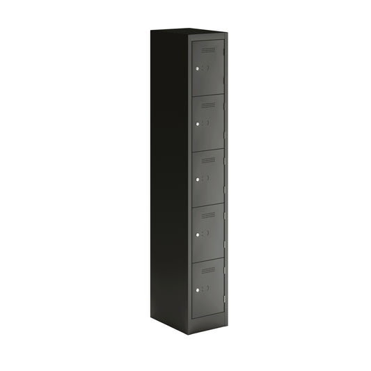 PRIMARY LOCKER - 1800MM H X 300MM W X 450MM D 5 DOOR SINGLE LOCKER COLUMN - ANTHRACITE GREY