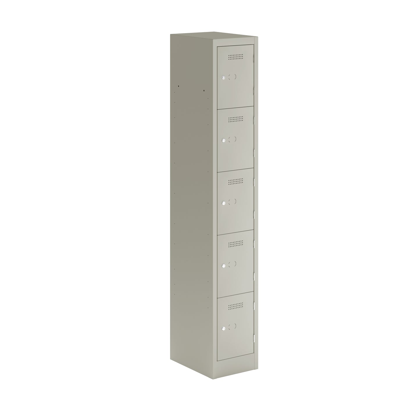 PRIMARY LOCKER - 1800MM H X 300MM W X 450MM D 5 DOOR SINGLE LOCKER COLUMN - GOOSE GREY