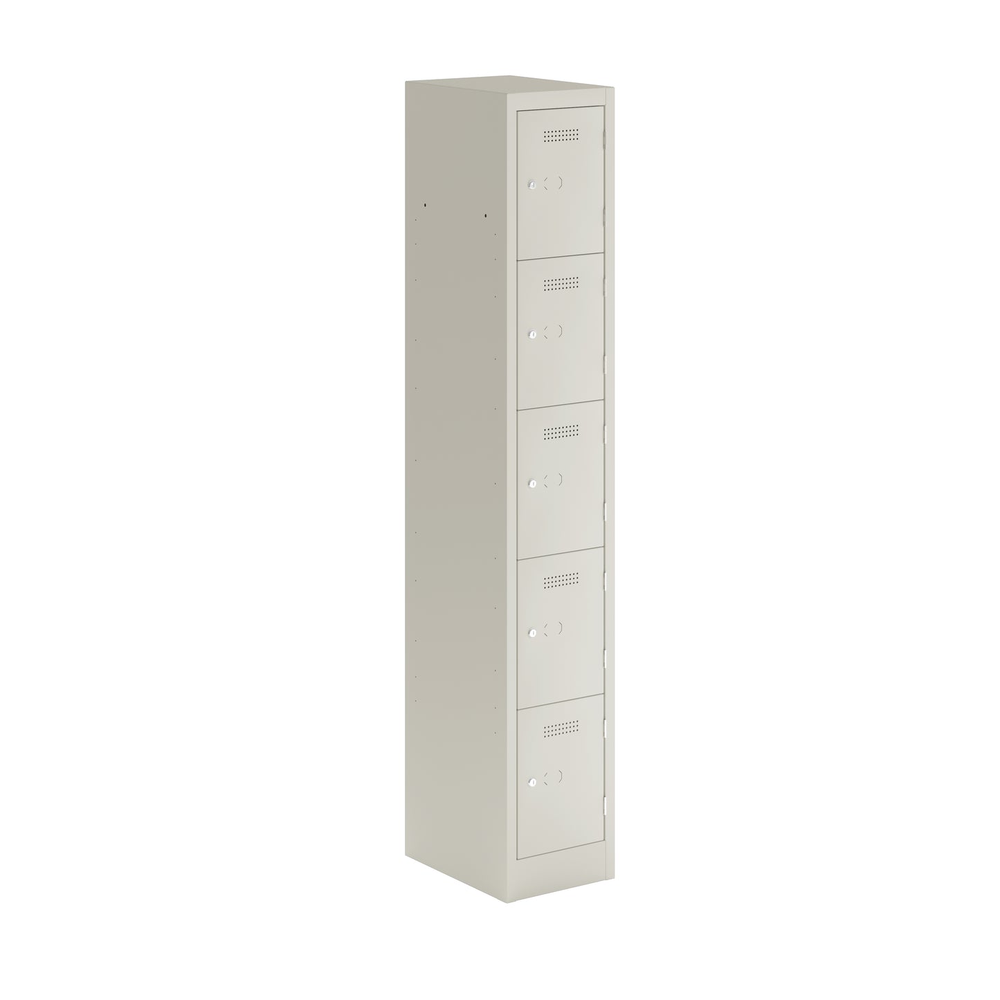 PRIMARY LOCKER - 1800MM H X 300MM W X 450MM D 5 DOOR SINGLE LOCKER COLUMN - LIGHT GREY