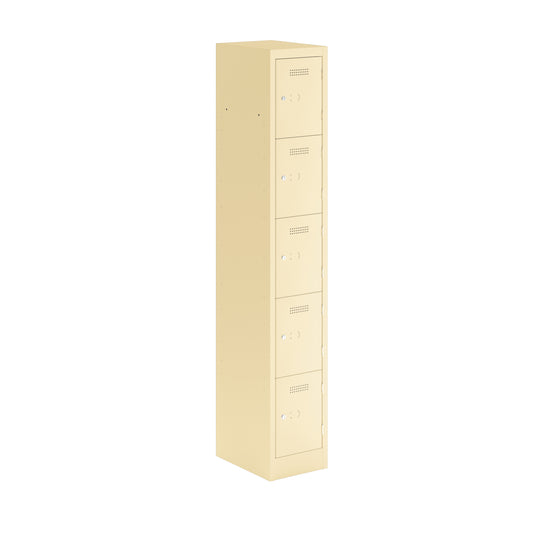 PRIMARY LOCKER - 1800MM H X 300MM W X 450MM D 5 DOOR SINGLE LOCKER COLUMN- BEIGE