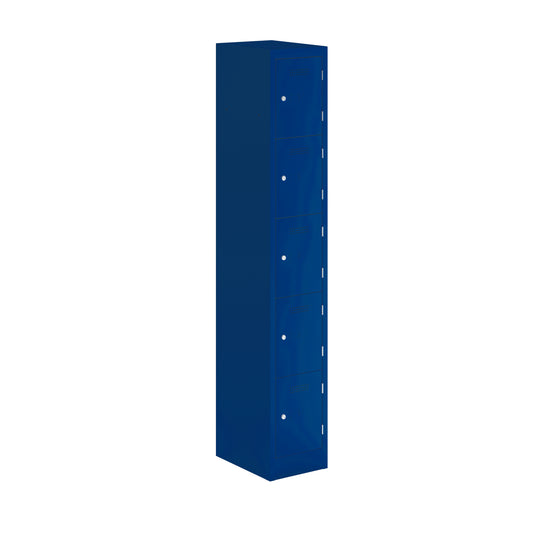 PRIMARY LOCKER - 1800MM H X 300MM W X 450MM D 5 DOOR SINGLE LOCKER COLUMN - OXFORD BLUE